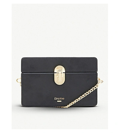 Shop Dune Eminnie Faux-leather Box Cross-body Bag In Black-plain Synthetic
