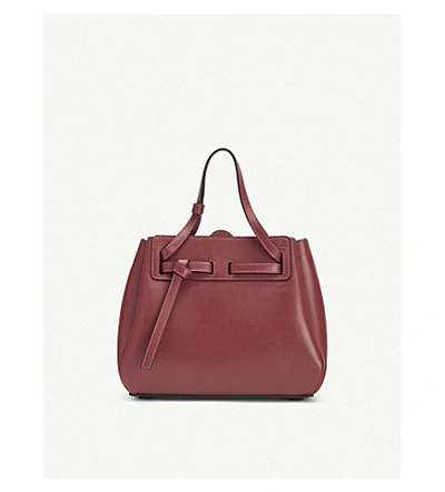 Shop Loewe Lazo Leather Mini Bag In Wine