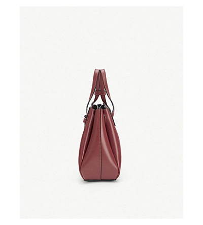 Shop Loewe Lazo Leather Mini Bag In Wine