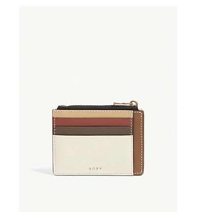 Shop Boyy Buckle Leather Cardholder In Parchment/pomodoro