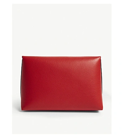 Shop Mulberry Darley Leather Pouch In Ruby Red