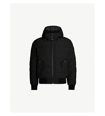 Shop Moose Knuckles Rocher Padded Twill-down Hooded Jacket In Black