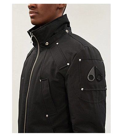 Shop Moose Knuckles Ballistic Faux-fur-trim Hooded Twill-down Jacket In Black Black