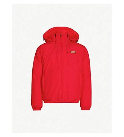 Shop Givenchy Logo-appliquéd Padded Shell Hooded Jacket In Red