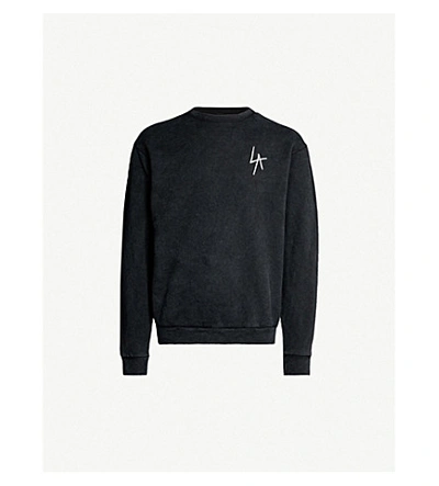 Shop Local Authority Logo-print Cotton-jersey Sweatshirt In Washed Black