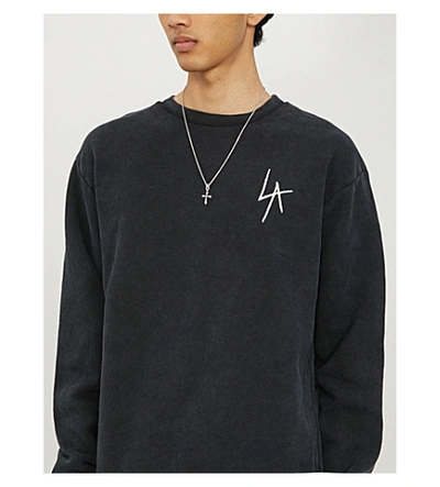 Shop Local Authority Logo-print Cotton-jersey Sweatshirt In Washed Black