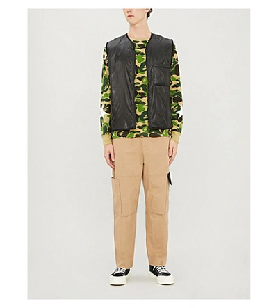 Shop A Bathing Ape Camouflage-print Cotton-jersey Top In Green