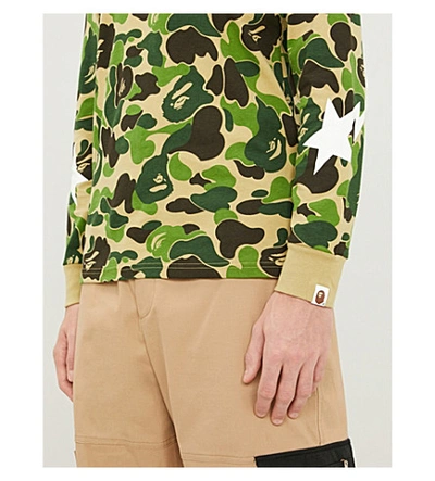 Shop A Bathing Ape Camouflage-print Cotton-jersey Top In Green