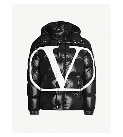 Valentino X Moncler Padded Shell-down Puffer Jacket In Black | ModeSens