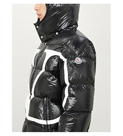 Valentino Moncler Shell-down Puffer Jacket In Black