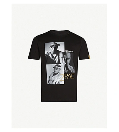 Replay 2pac-print Cotton-jersey T-shirt In Black | ModeSens