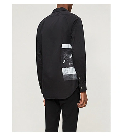 Shop Ann Demeulemeester Slim-fit Graphic-print Cotton Shirt In Black Print