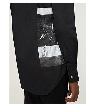 Shop Ann Demeulemeester Slim-fit Graphic-print Cotton Shirt In Black Print