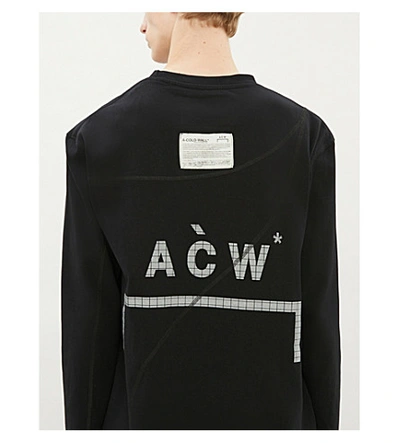 Shop A-cold-wall* Logo-print Cotton-jersey Sweatshirt In Black