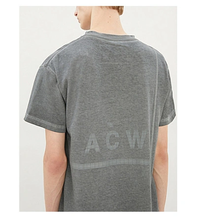 Shop A-cold-wall* Overlock Logo-print Cotton-jersey T-shirt In Grey