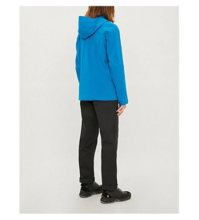 Shop Patagonia Quandary Funnel-neck Hooded Shell Jacket In Balkan Blue