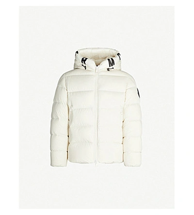 Dubois Branded-hood Shell And Down-blend Jacket In Off White