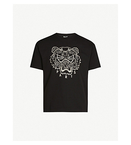 kenzo tiger embroidered t shirt