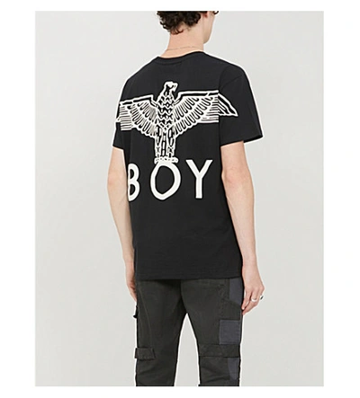 Shop Boy London Graphic-print Cotton-jersey T-shirt In Black/white