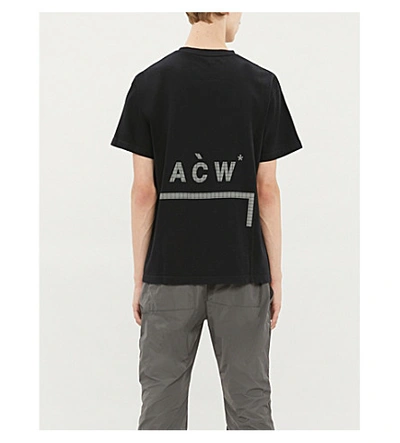 Shop A-cold-wall* Overlock Logo-print Cotton-jersey T-shirt In Black