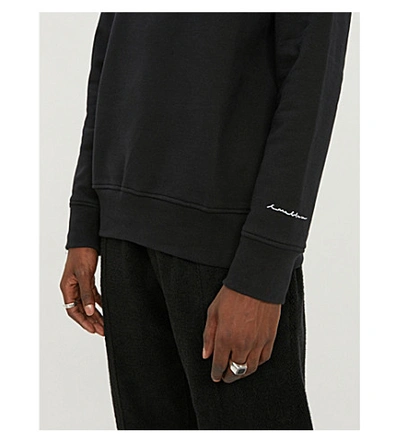 Shop Casablanca Lobster Embroidered-patch Cotton-jersey Sweatshirt In Black