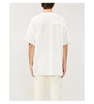 Shop Raf Simons Templa Heroes-print Merino Wool T-shirt In White