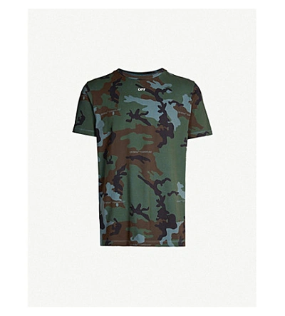 Shop Off-white Incompiuto Camouflage-print Cotton-jersey T-shirt In All Over White