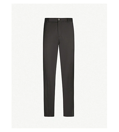 Shop Pal Zileri Slim-fit Tapered Wool-blend Trousers In Black