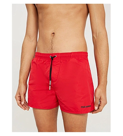 Shop Dsquared2 Icon-print Swim Shorts In Red