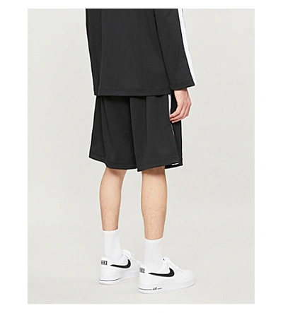 Shop Palm Angels Logo-print Jersey Shorts In Black White