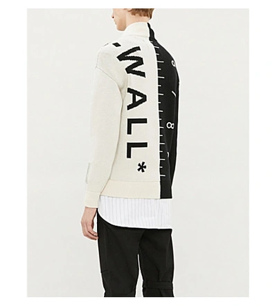 Shop A-cold-wall* Logo-embroidered Wool Jumper In Black White