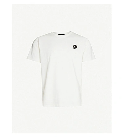 Shop The Kooples Skull-embellished Cotton-jersey T-shirt In Whi12