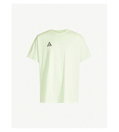 Shop Nike Logo-print Cotton-jersey T-shirt In Grey Black