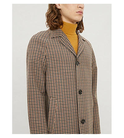 Oscar Jacobson Seba Checked Wool Coat In Brown Check | ModeSens