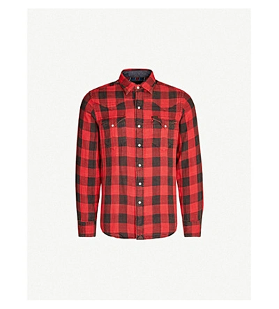 Shop Polo Ralph Lauren Checked Western-style Slim-fit Cotton-blend Shirt In Multi