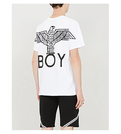 Shop Boy London Graphic-print Cotton-jersey T-shirt In White/black
