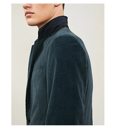 Shop Paul Smith Soho-fit Single-breasted Corduroy Blazer In Teal