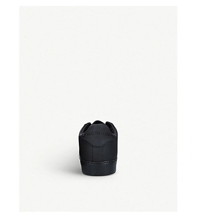 Shop Philipp Plein Brand-appliquéd Leather Trainers In Black