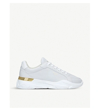 Shop Mallet Kingsland Nubuck Leather Trainers In White