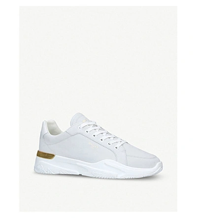 Shop Mallet Kingsland Nubuck Leather Trainers In White