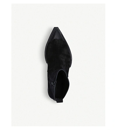 Shop Balenciaga Santiag Suede Heeled Ankle Boots In Black