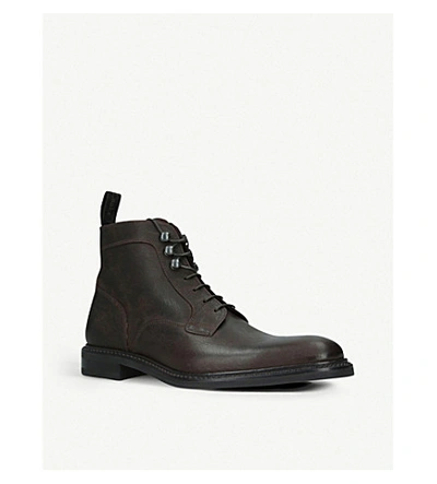 Loake Crow Lace up Leather Boots In Dark Brown ModeSens