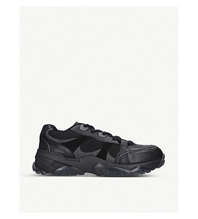 Shop Axel Arigato Catfish Mesh And Leather Low-top Trainers In Black