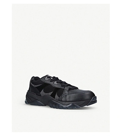 Shop Axel Arigato Catfish Mesh And Leather Low-top Trainers In Black