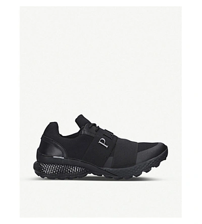 Shop Philipp Plein Active Runner Neoprene And Leather Trainers In Black