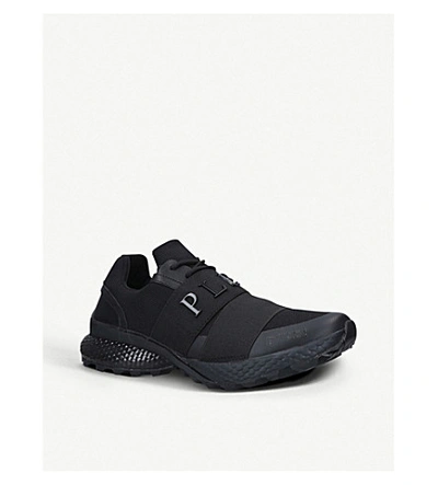 Shop Philipp Plein Active Runner Neoprene And Leather Trainers In Black