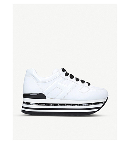 hogan white platform trainers