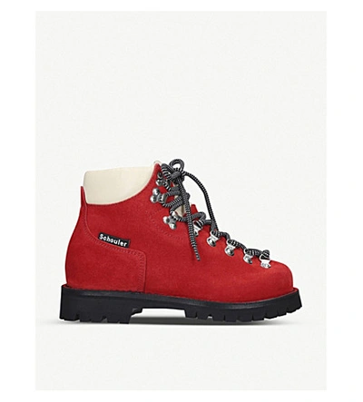 Shop Proenza Schouler Chunky Leather Hiking Boots In Red