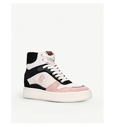 Shop Coach C220 High-top Suede And Mesh Trainers In Pale Pink