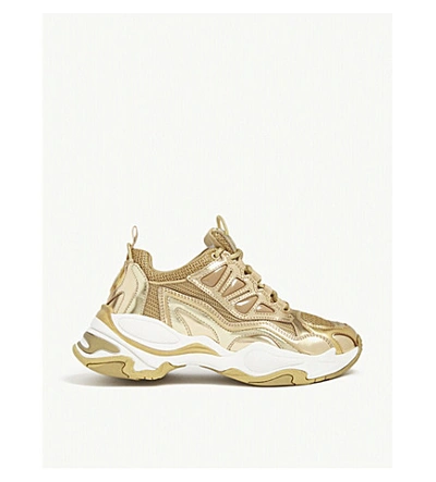 Shop Sandro Astro Chunky Sole Trainers In Full Gold
